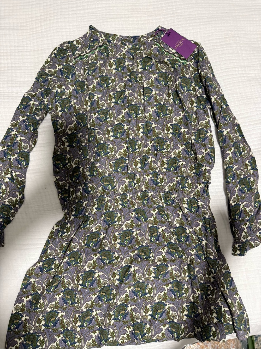 Bonpoint x Liberty of London Kids Purple Floral Long-Sleeve Dress
